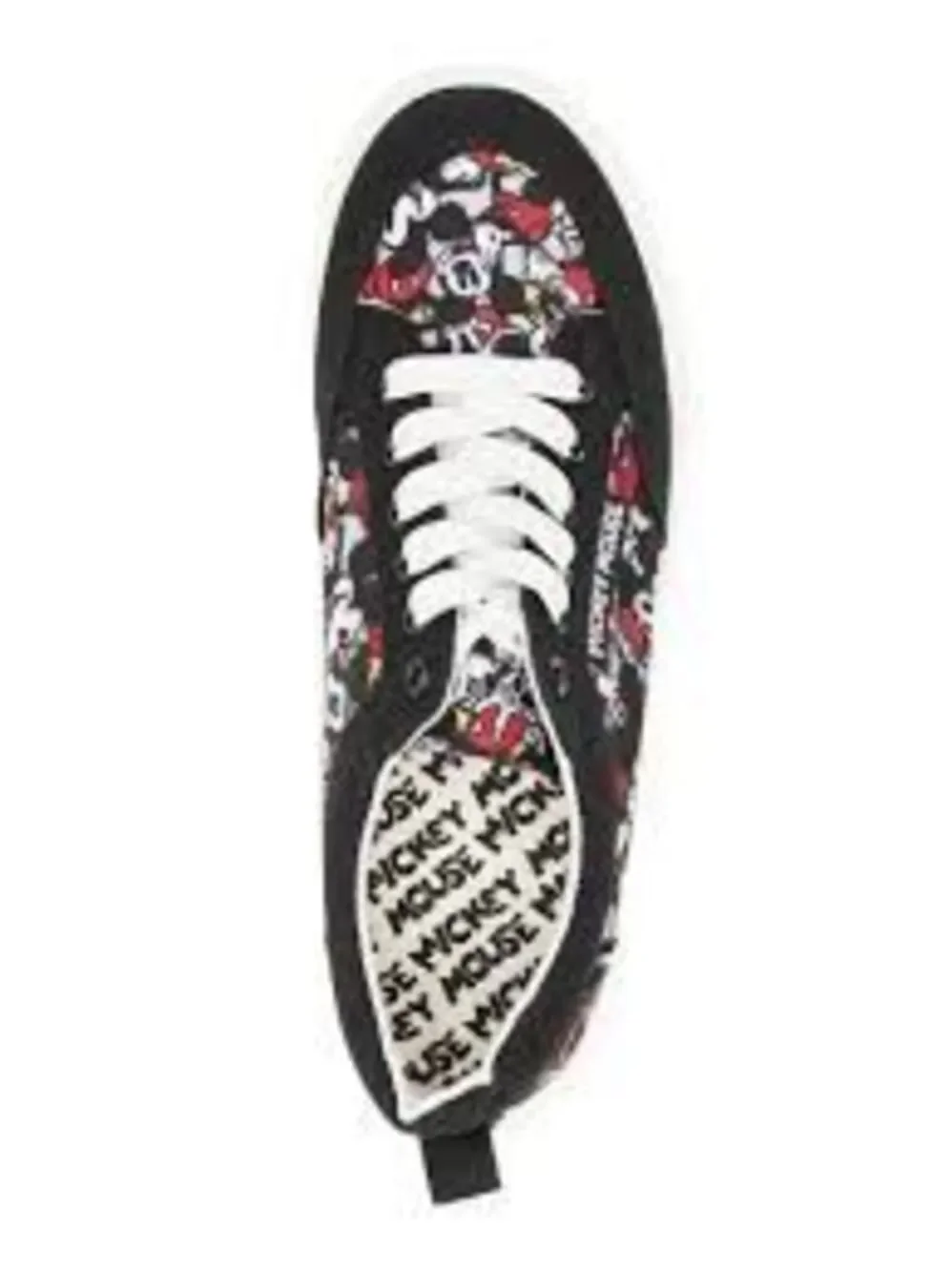 Disney Ground Up Mickey Mouse Print Mens Low Top Canvas Sneakers Black Size 11.5